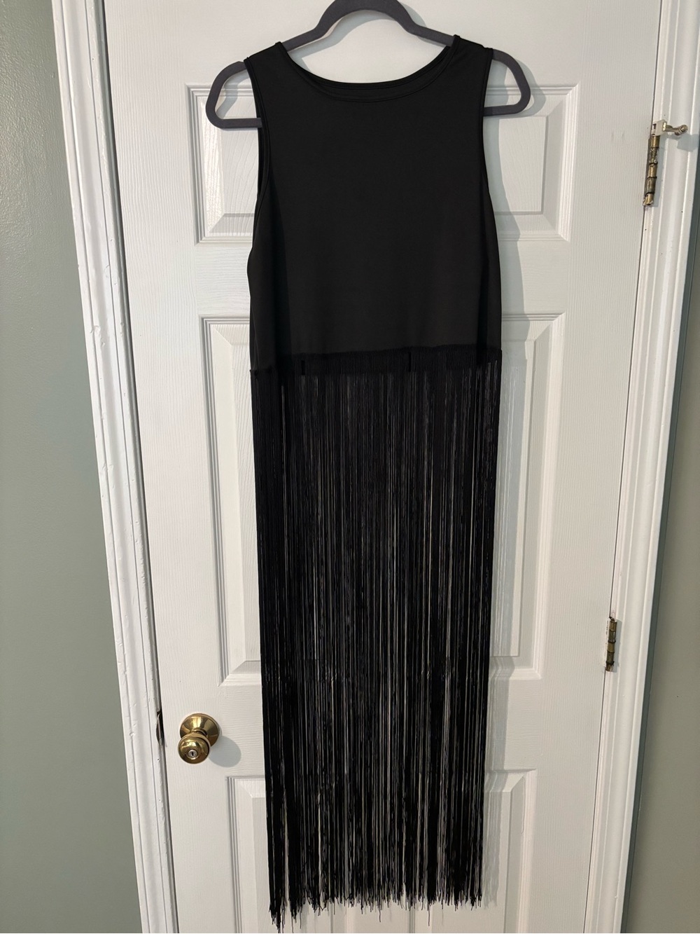 Black Fringe Crop Top